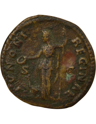 Rome Empire Faustine Jeune Junon 1 dupondius Laiton 161-175 R Rome