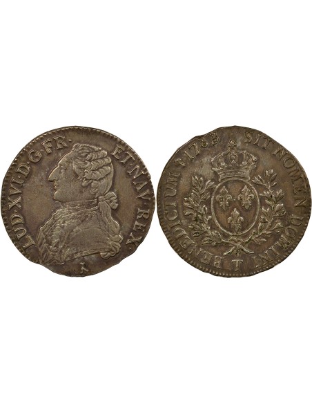 Louis XVI Au Buste Habillé 1 ecu Argent 1783 T Nantes