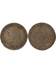 Louis XVI Au Buste Habillé 1 ecu Argent 1789 L Bayonne