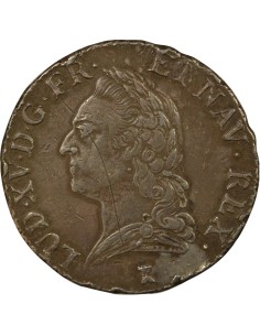 Louis XV A la Vieille Tête 1 écu Argent 1772 T Nantes 2