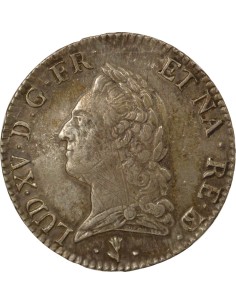 Louis XV A la Vieille Tête 1 écu Argent 1772 Pau 2
