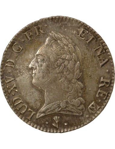 Louis XV A la Vieille Tête 1 écu Argent 1772 Pau