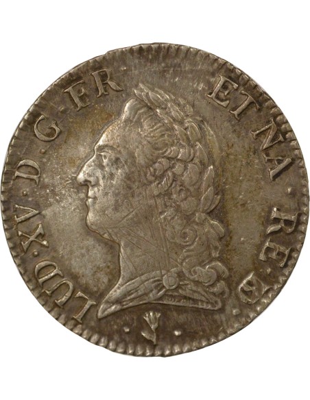 Louis XV A la Vieille Tête 1 écu Argent 1772 Pau