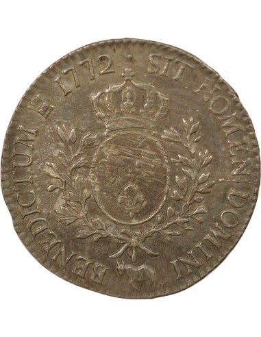 Louis XV A la Vieille Tête 1 écu Argent 1772 Pau
