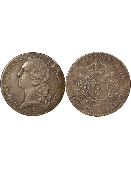Louis XV Au Bandeau 1 écu Argent 1772 A - Paris