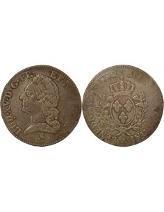 Louis XV A la Vieille Tête 1 écu Argent 1772 A - Paris