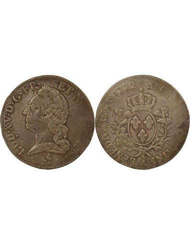 Louis XV A la Vieille Tête 1 écu Argent 1772 A - Paris