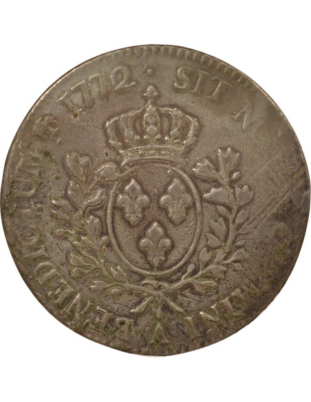 Louis XV A la Vieille Tête 1 écu Argent 1772 A - Paris