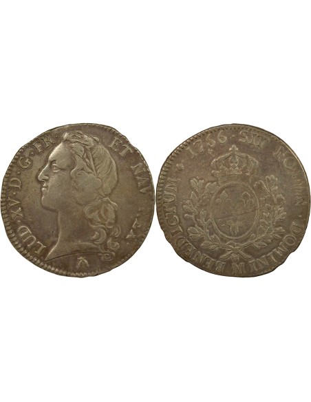 Louis XV Au Bandeau 1 écu Argent 1766 M Toulouse