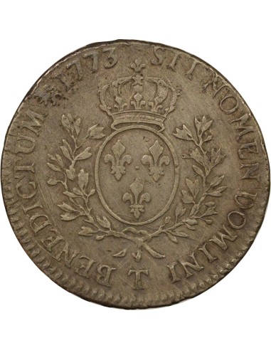Louis XV A la Vieille Tête 1 écu Argent 1773 T Nantes