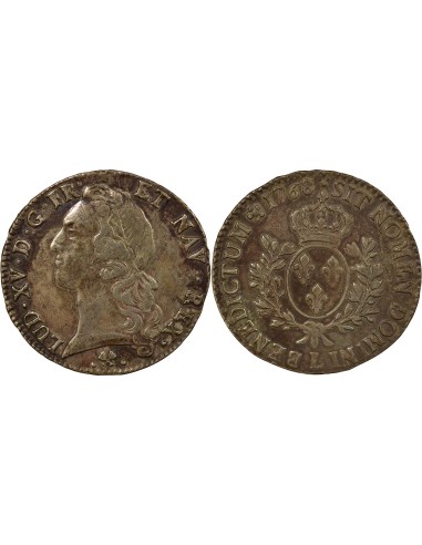 Louis XV Au Bandeau 1 écu Argent 1768 L Bayonne