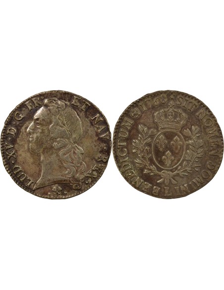 Louis XV Au Bandeau 1 écu Argent 1768 L Bayonne