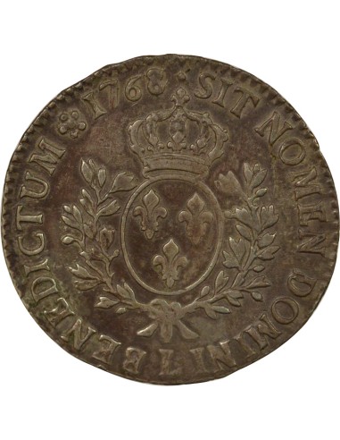 Louis XV Au Bandeau 1 écu Argent 1768 L Bayonne