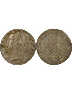 Louis XV Au Bandeau 1 écu Argent 1764 T Nantes