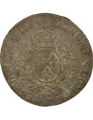 Louis XV Au Bandeau 1 écu Argent 1764 T Nantes