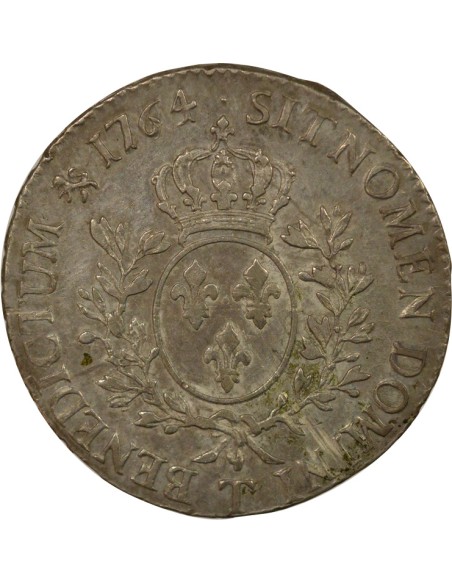 Louis XV Au Bandeau 1 écu Argent 1764 T Nantes