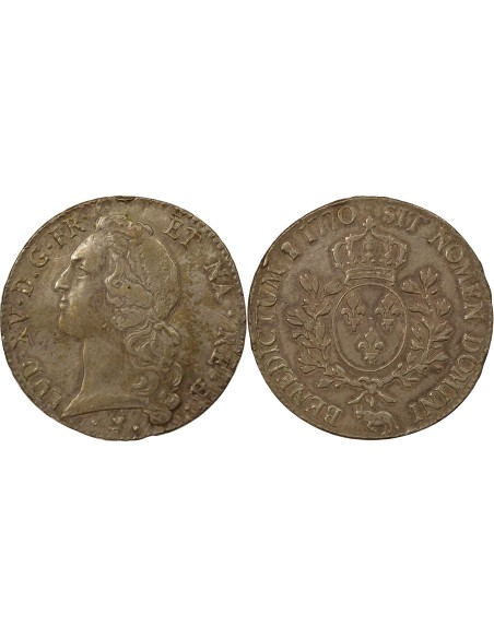 Louis XV Au Bandeau 1 écu Argent 1770 Pau