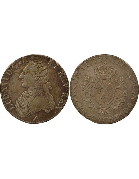 Louis XVI Au Buste Habillé 1 ecu Argent 1778 W Lille
