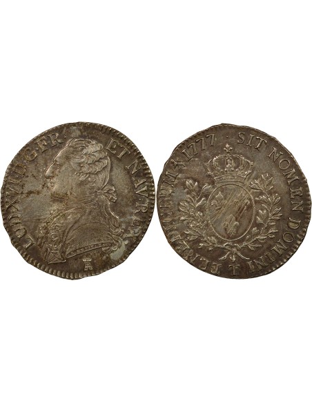 Louis XVI Au Buste Habillé 1 ecu Argent 1777 T Nantes
