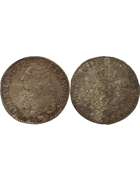 Louis XVI Au Buste Habillé 1 ecu Argent 1775 L Bayonne