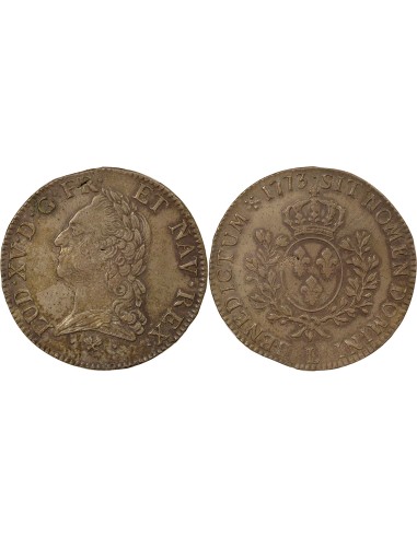 Louis XV A la Vieille Tête 1 écu Argent 1773 L Bayonne
