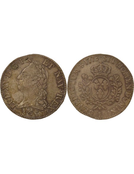 Louis XV A la Vieille Tête 1 écu Argent 1773 L Bayonne