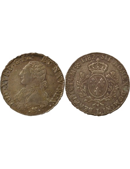 Louis XVI Au Buste Habillé 1 ecu Argent 1782 L Bayonne