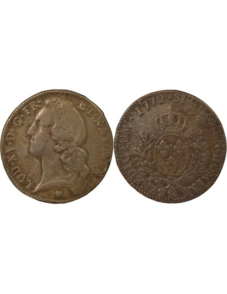 Louis XV Au Bandeau 1 écu Argent 1772 & Aix-en-Provence