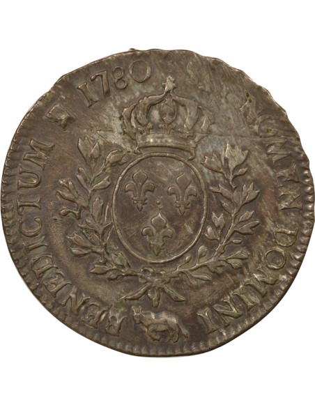 Louis XVI Au Buste Habillé 1 ecu Argent 1780 Pau