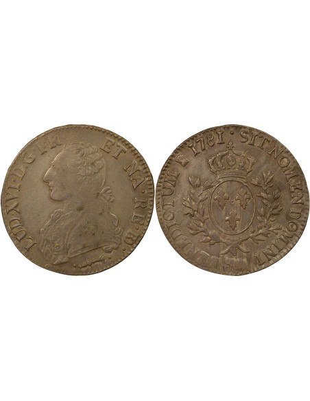Louis XVI Au Buste Habillé 1 ecu Argent 1781 Pau