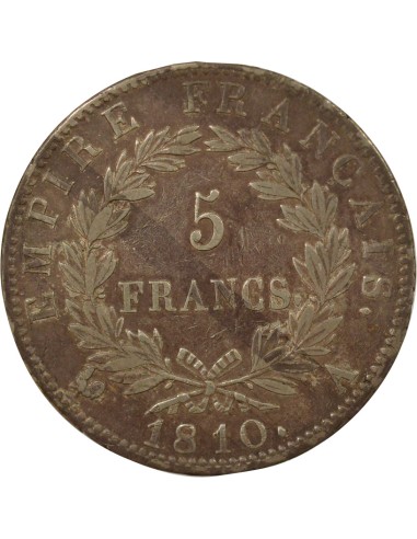 Roi d'Italie Empire 5 francs Argent 1810 A - Paris