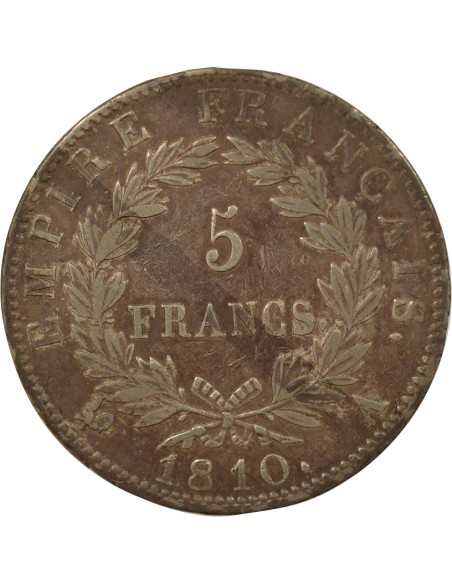 Roi d'Italie Empire 5 francs Argent 1810 A - Paris