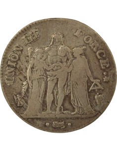 Union & Force 5 francs Argent An 5 Q Perpignan 2