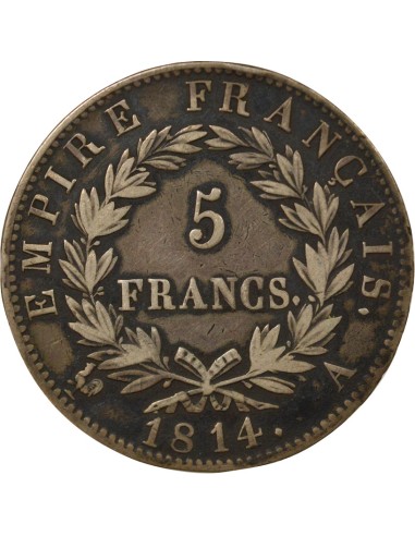 Roi d'Italie Empire 5 francs Argent 1814 A - Paris