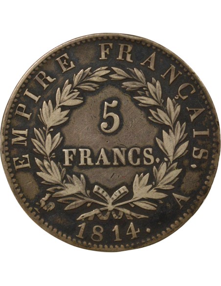 Roi d'Italie Empire 5 francs Argent 1814 A - Paris