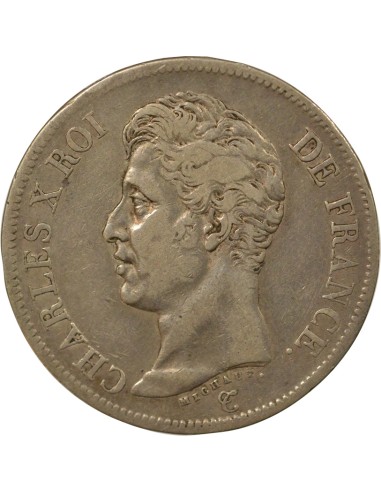 Charles X 1er Type 5 francs Argent 1826 H La Rochelle