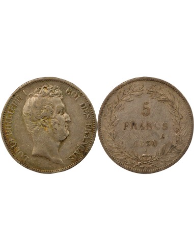 Louis-Philippe Ier Tr. en Relief 5 francs Argent 1830 A - Paris