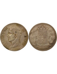 Charles X 2e Type 5 francs Argent 1827 W Lille