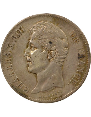 Charles X 2e Type 5 francs Argent 1827 W Lille