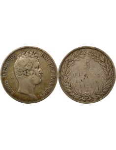 Louis-Philippe Ier Tr. en Creux 5 francs Argent 1830 A - Paris