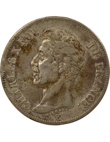 Charles X 1er Type 5 francs Argent 1824 A - Paris