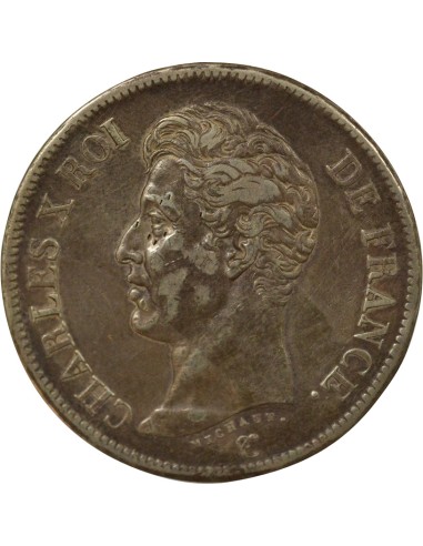 Charles X 1er Type 5 francs Argent 1825 W Lille