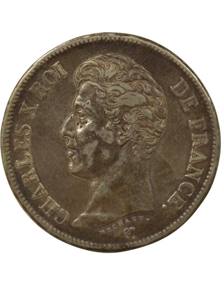 Charles X 1er Type 5 francs Argent 1825 W Lille