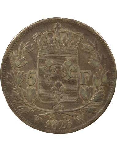 Charles X 1er Type 5 francs Argent 1825 W Lille