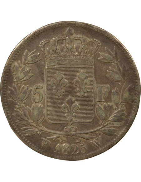 Charles X 1er Type 5 francs Argent 1825 W Lille