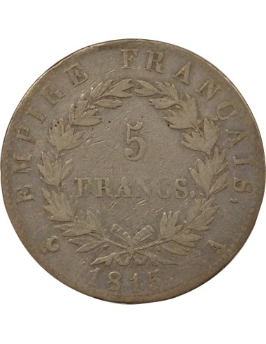 Roi d'Italie 100 Jours 5 francs Argent 1815 A - Paris