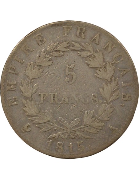 Roi d'Italie 100 Jours 5 francs Argent 1815 A - Paris