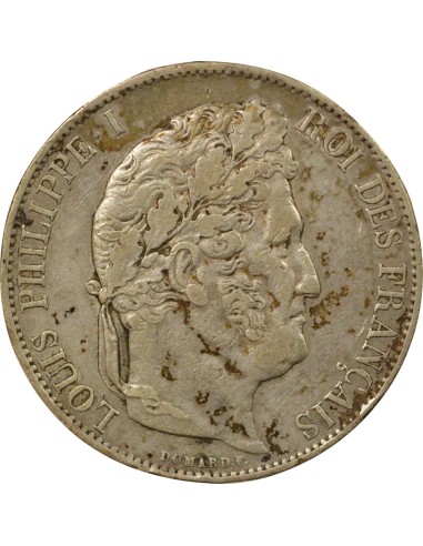 IIIe Type 5 francs Argent 1844 BB Strasbourg