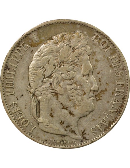 IIIe Type 5 francs Argent 1844 BB Strasbourg