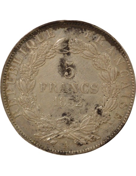 Napoléon III Ier Type 5 francs Argent 1852 A - Paris